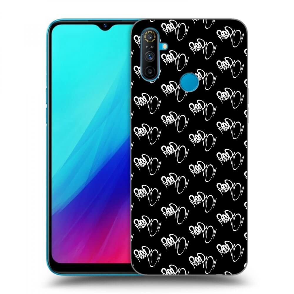 Picasee silikónový čierny obal pre Realme C3 - Separ - White On Black