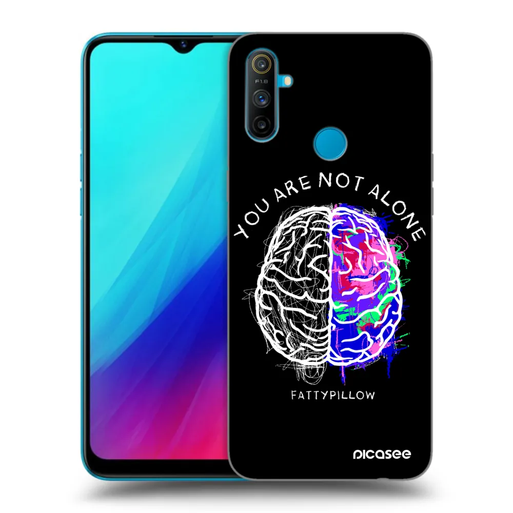 Picasee silikónový čierny obal pre Realme C3 - Brain - White