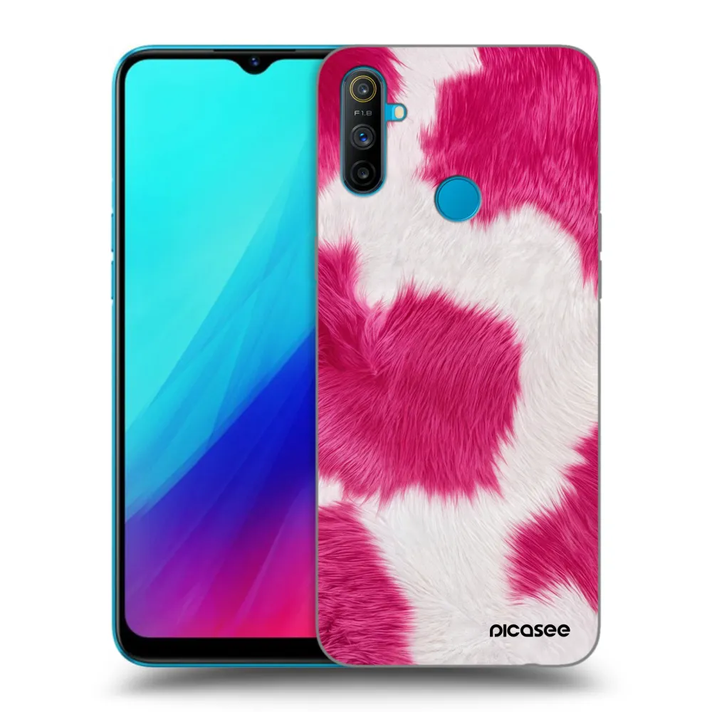 Picasee silikónový čierny obal pre Realme C3 - Pink Moo