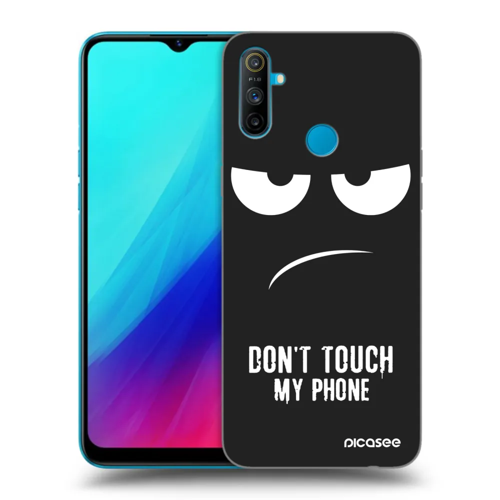 Picasee silikónový čierny obal pre Realme C3 - Nesiahajte mi na telefón