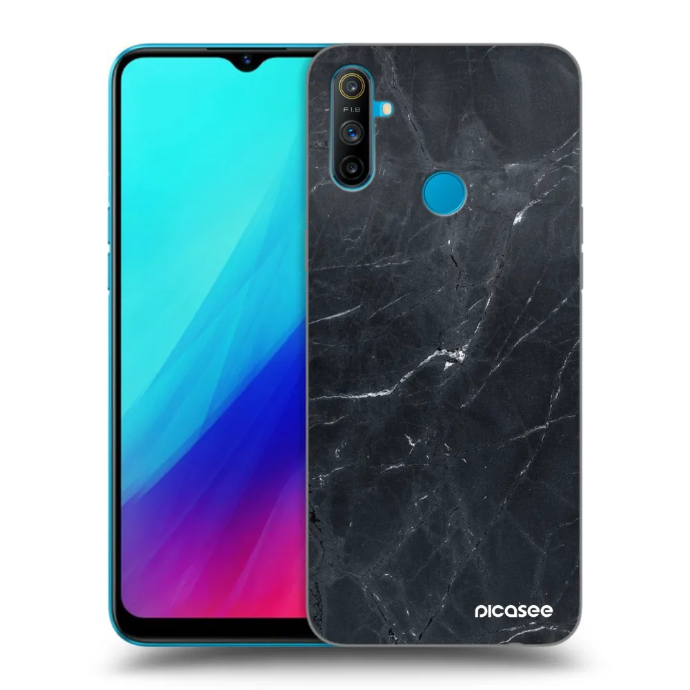 Picasee silikónový čierny obal pre Realme C3 - Black marble