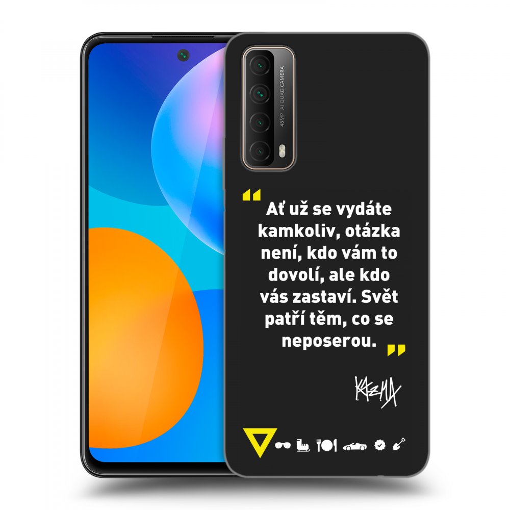 Picasee silikónový čierny obal pre Huawei P Smart 2021 - Kazma - SVĚT PATŘÍ TĚM, CO SE NEPOSEROU