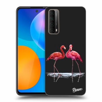 Picasee silikónový čierny obal pre Huawei P Smart 2021 - Flamingos couple