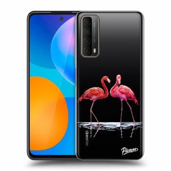 Picasee silikónový prehľadný obal pre Huawei P Smart 2021 - Flamingos couple