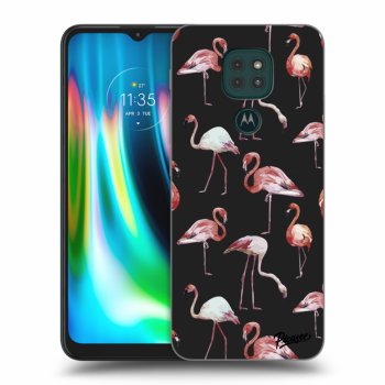 Picasee silikónový čierny obal pre Motorola Moto G9 Play - Flamingos
