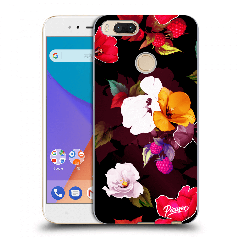 Picasee silikónový prehľadný obal pre Xiaomi Mi A1 Global - Flowers and Berries