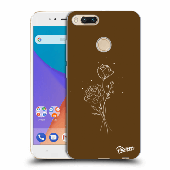 Picasee silikónový prehľadný obal pre Xiaomi Mi A1 Global - Brown flowers