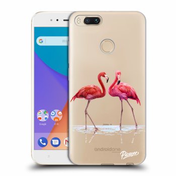 Picasee silikónový prehľadný obal pre Xiaomi Mi A1 Global - Flamingos couple