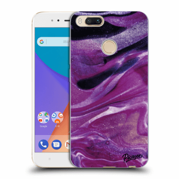 Picasee silikónový prehľadný obal pre Xiaomi Mi A1 Global - Purple glitter
