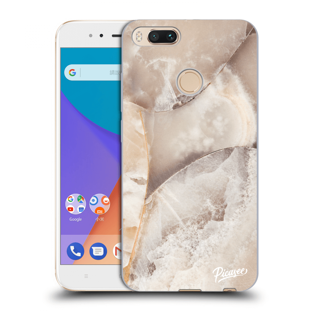 Picasee silikónový prehľadný obal pre Xiaomi Mi A1 Global - Cream marble