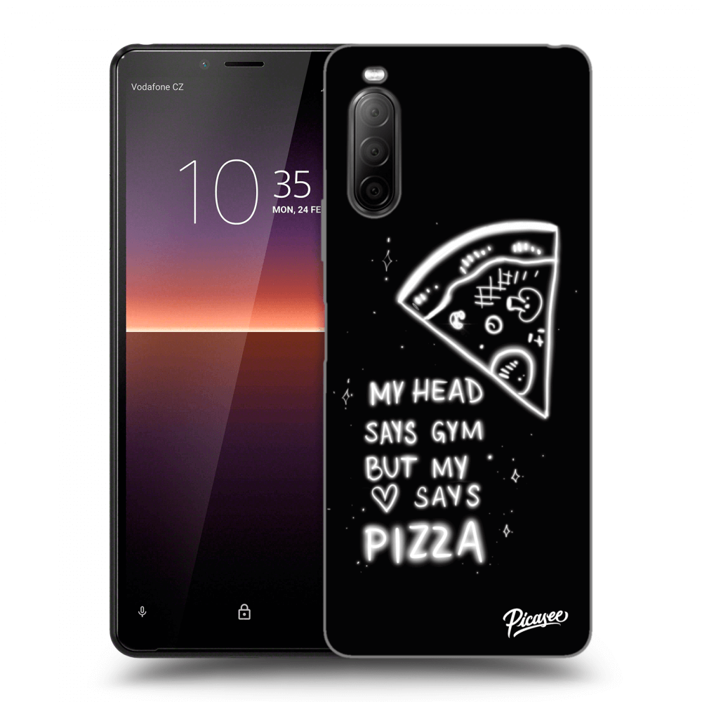 Picasee silikónový čierny obal pre Sony Xperia 10 II - Pizza
