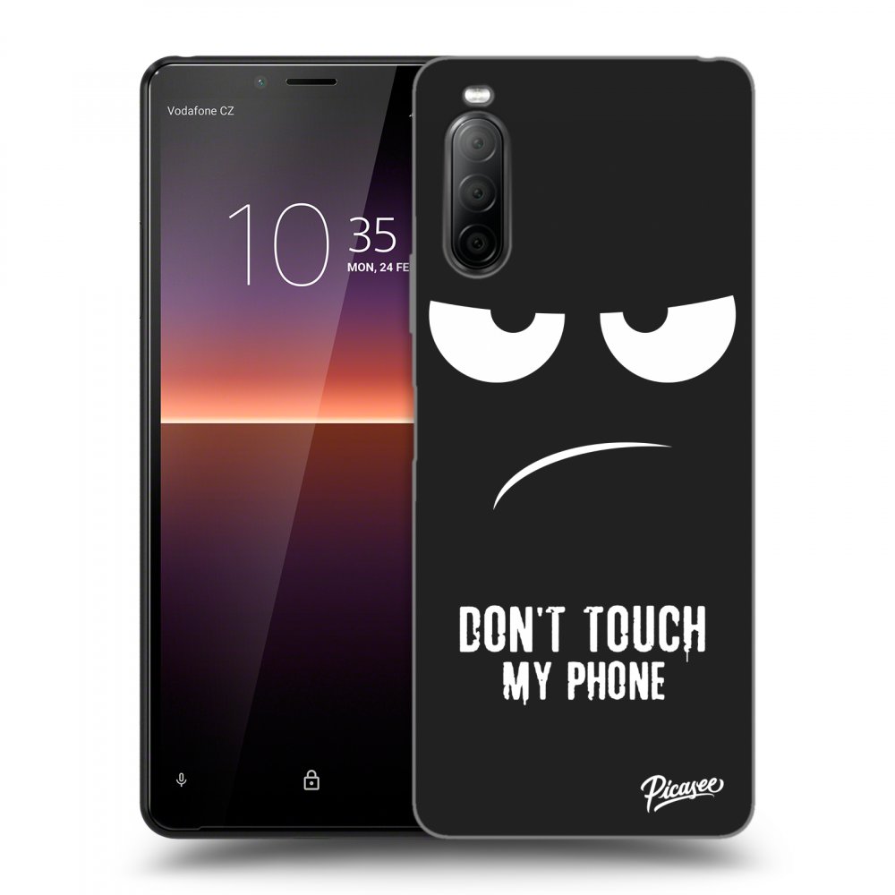 Picasee silikónový čierny obal pre Sony Xperia 10 II - Don't Touch My Phone