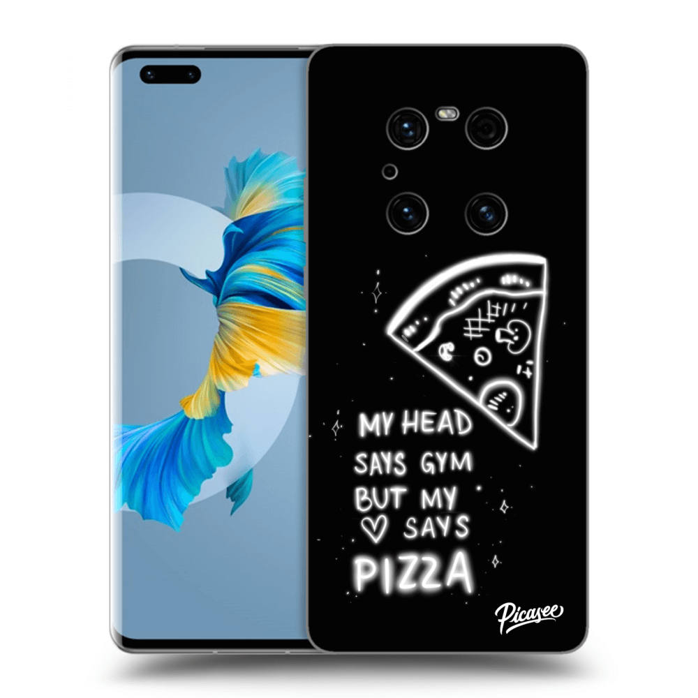 Picasee silikónový čierny obal pre Huawei Mate 40 Pro - Pizza