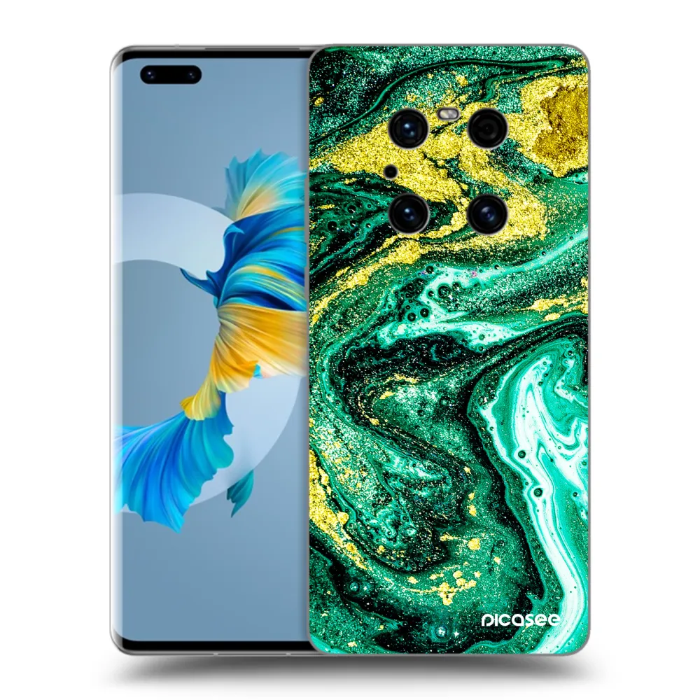Silikónový prehľadný obal pre Huawei Mate 40 Pro - Green Gold