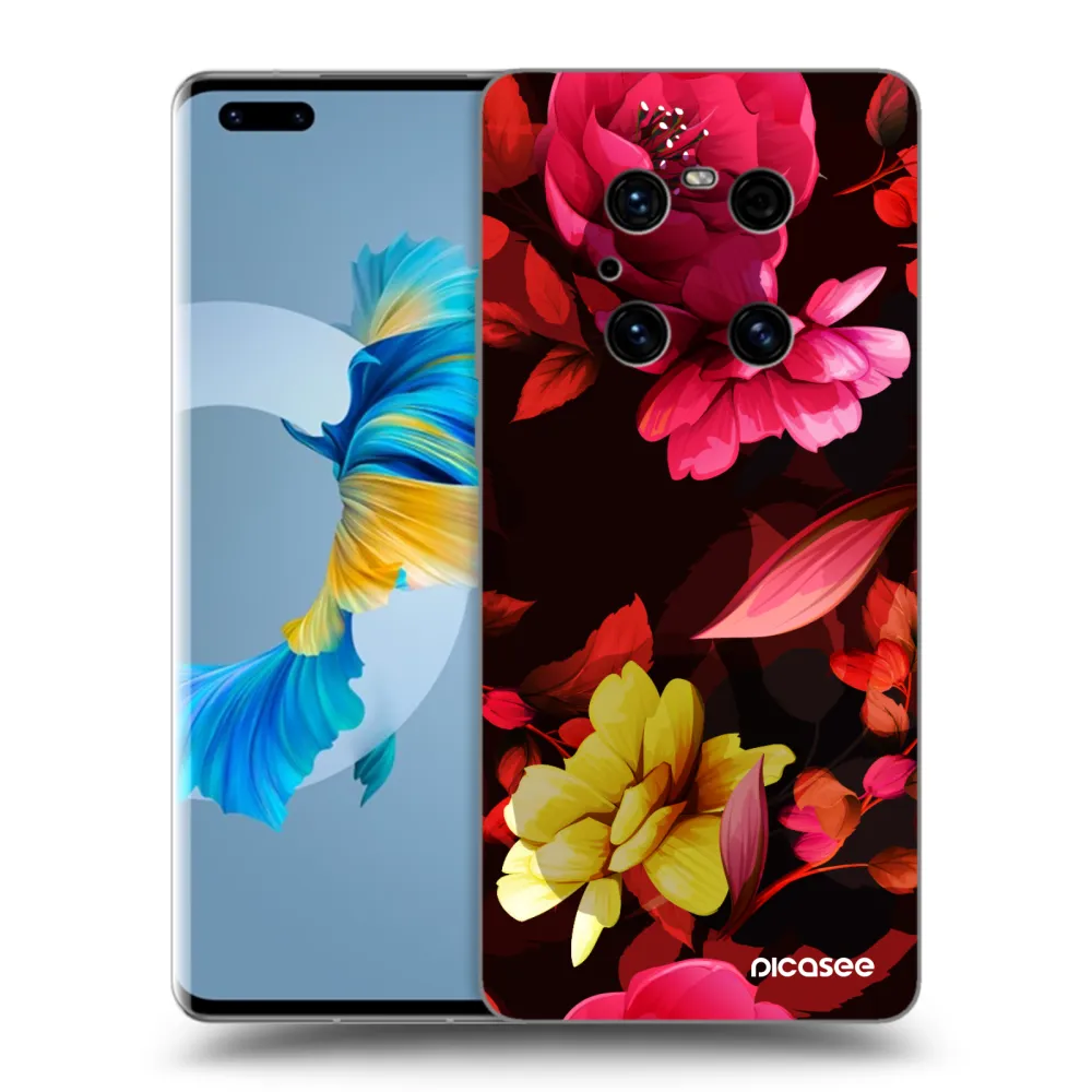 Silikónový prehľadný obal pre Huawei Mate 40 Pro - Dark Peonny