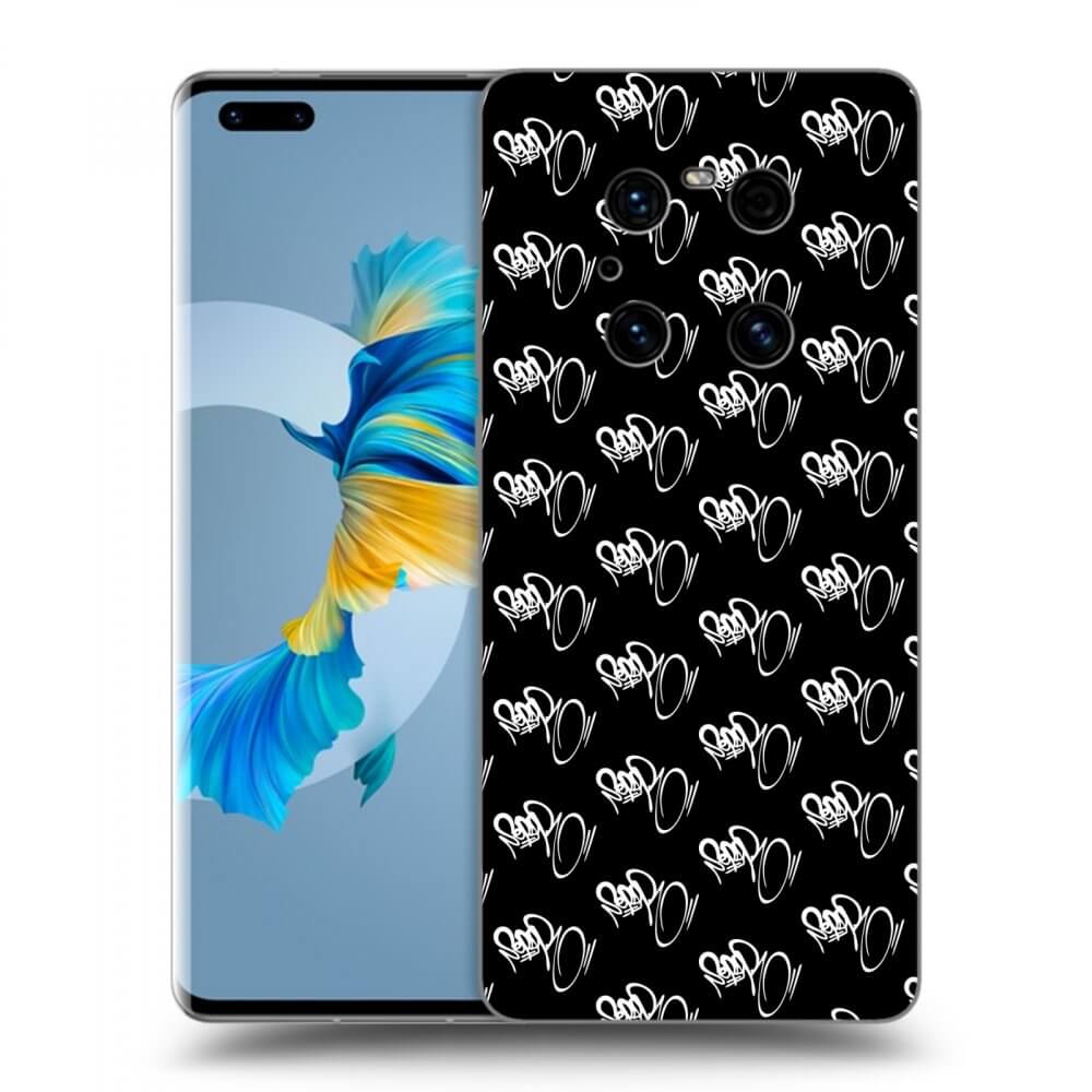 Picasee silikónový čierny obal pre Huawei Mate 40 Pro - Separ - White On Black