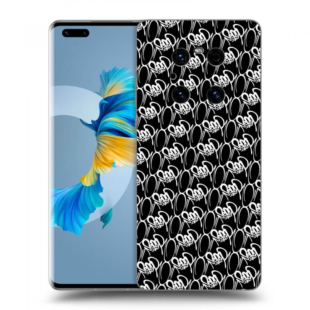 Picasee silikónový čierny obal pre Huawei Mate 40 Pro - Separ - White On Black 2