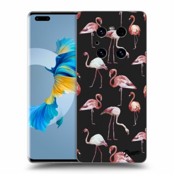 Picasee silikónový čierny obal pre Huawei Mate 40 Pro - Flamingos