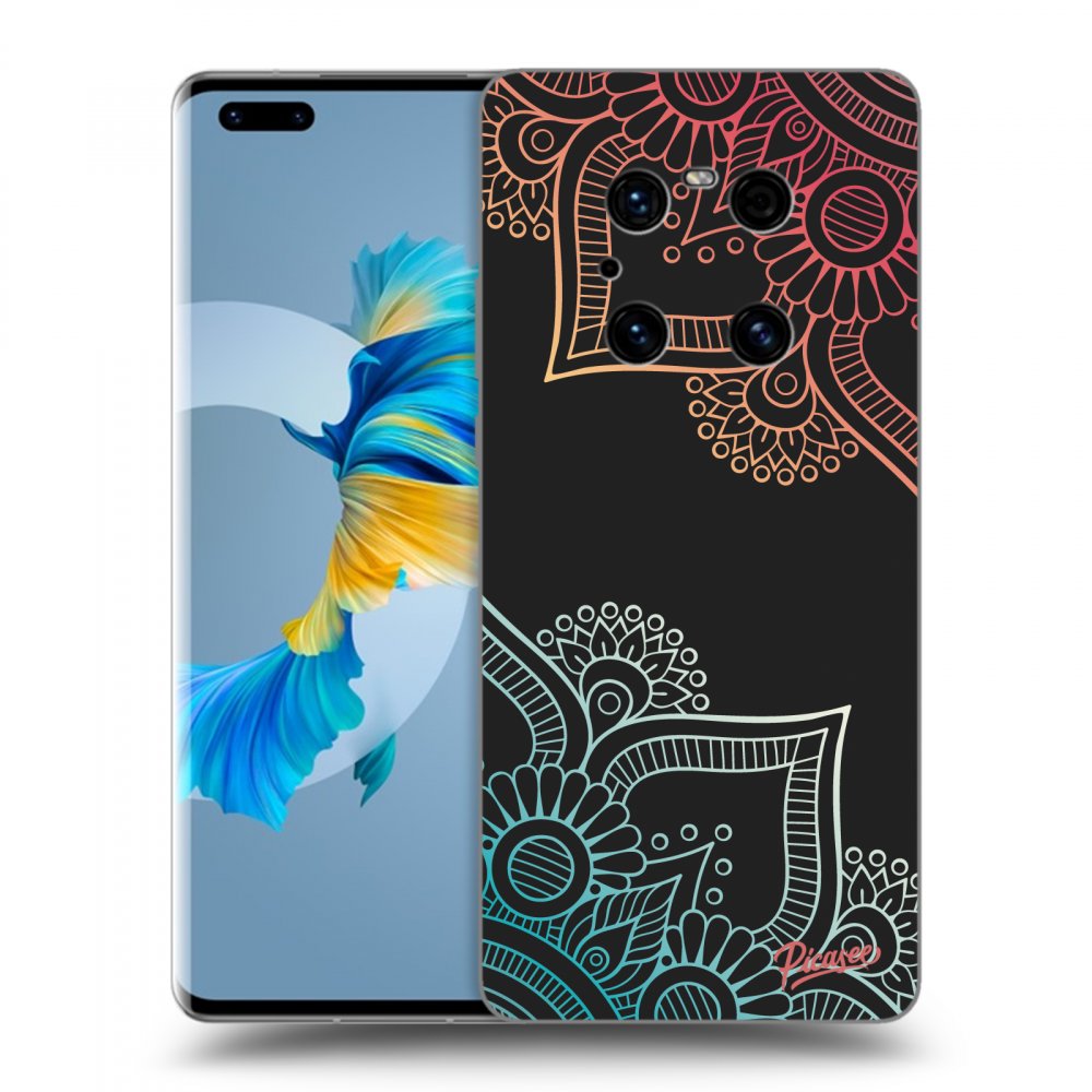 Picasee silikónový čierny obal pre Huawei Mate 40 Pro - Flowers pattern
