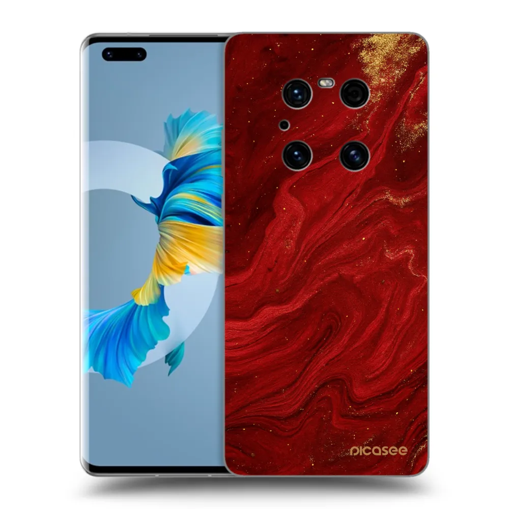 Silikónový prehľadný obal pre Huawei Mate 40 Pro - Red