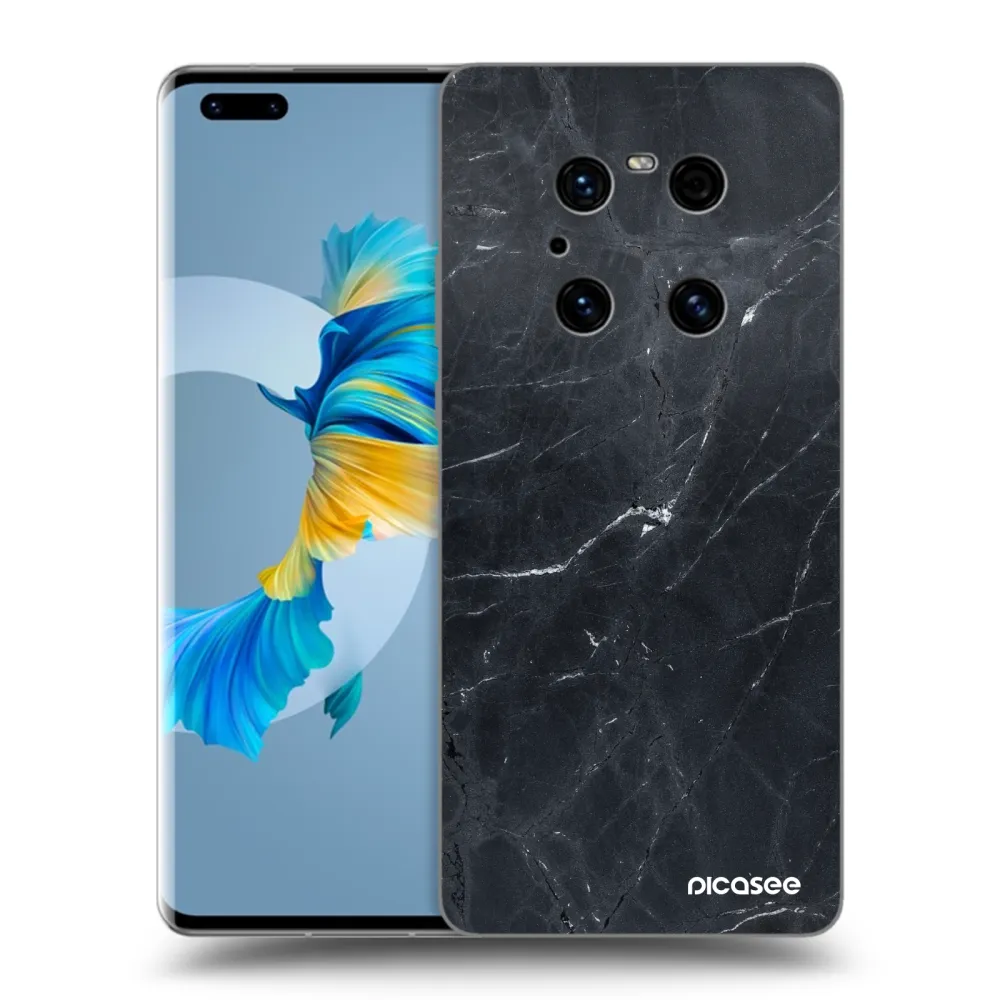 Silikónový prehľadný obal pre Huawei Mate 40 Pro - Black marble