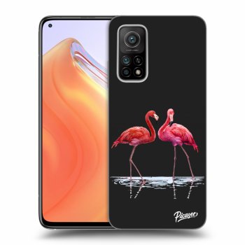 Picasee silikónový čierny obal pre Xiaomi Mi 10T - Flamingos couple