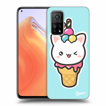 Picasee silikónový čierny obal pre Xiaomi Mi 10T - Ice Cream Cat