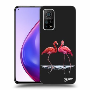 Picasee silikónový čierny obal pre Xiaomi Mi 10T Pro - Flamingos couple