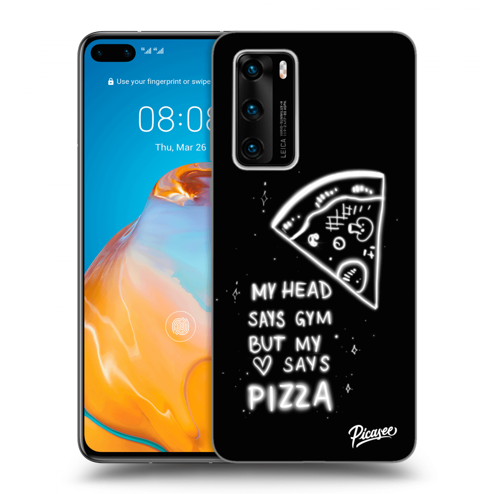 Picasee silikónový čierny obal pre Huawei P40 - Pizza