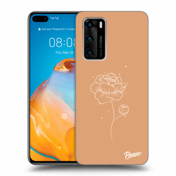 Picasee silikónový čierny obal pre Huawei P40 - Peonies