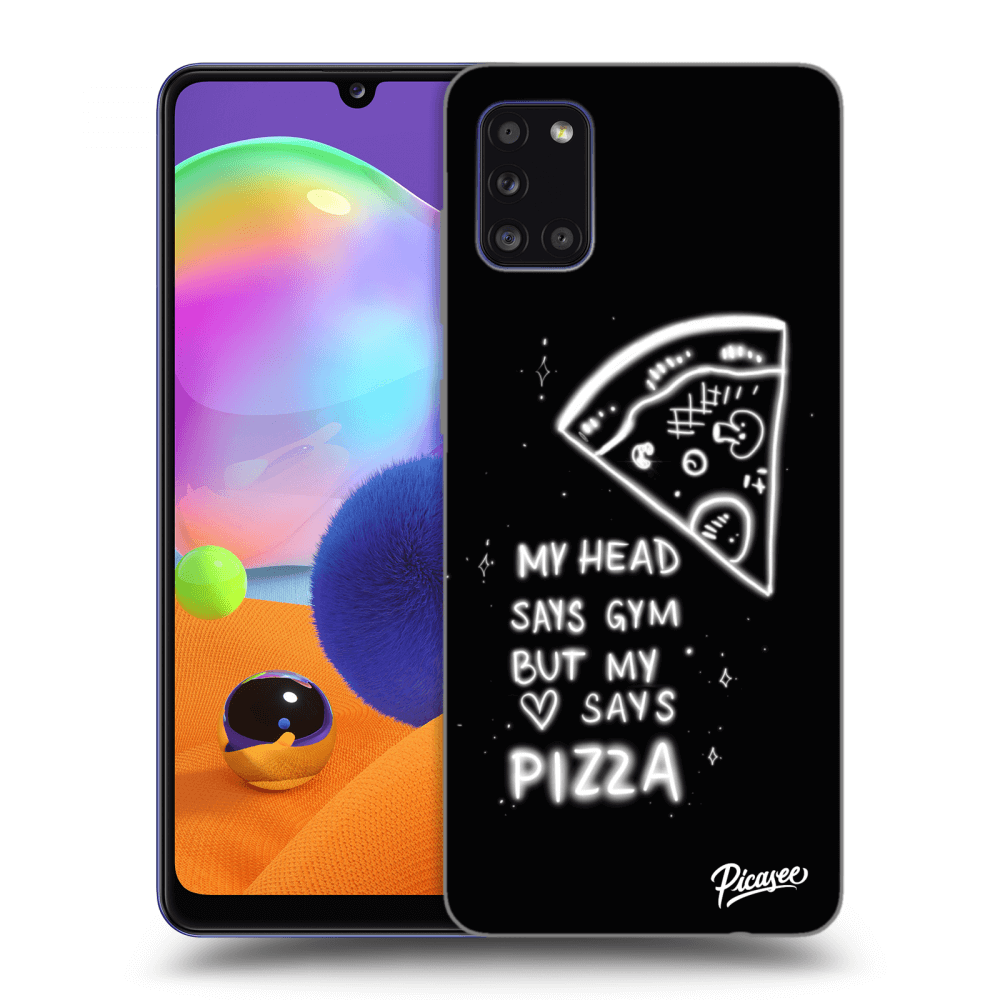 Picasee silikónový čierny obal pre Samsung Galaxy A31 A315F - Pizza