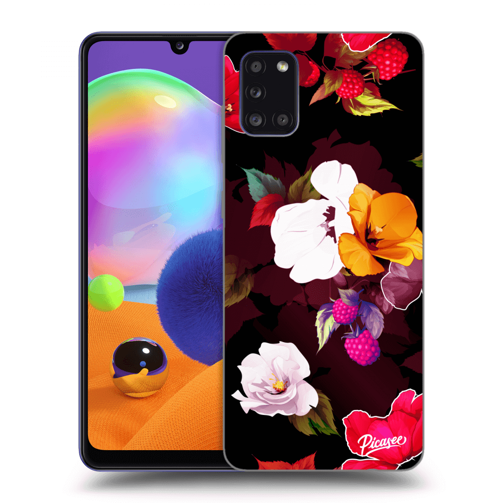 Picasee silikónový čierny obal pre Samsung Galaxy A31 A315F - Flowers and Berries