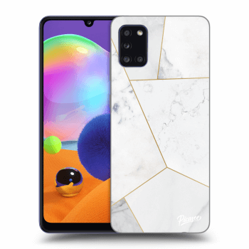 Picasee silikónový čierny obal pre Samsung Galaxy A31 A315F - White tile