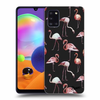 Picasee silikónový čierny obal pre Samsung Galaxy A31 A315F - Flamingos