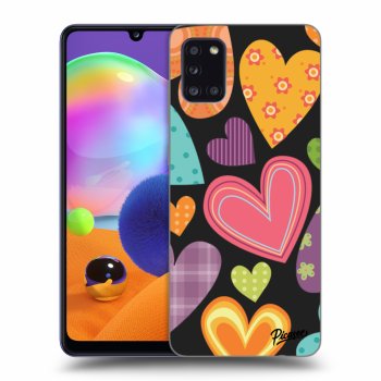 Picasee silikónový čierny obal pre Samsung Galaxy A31 A315F - Colored heart