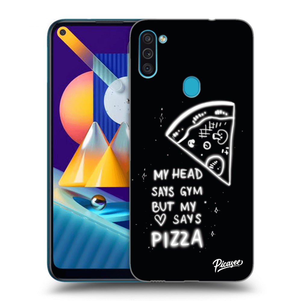 Picasee silikónový čierny obal pre Samsung Galaxy M11 - Pizza