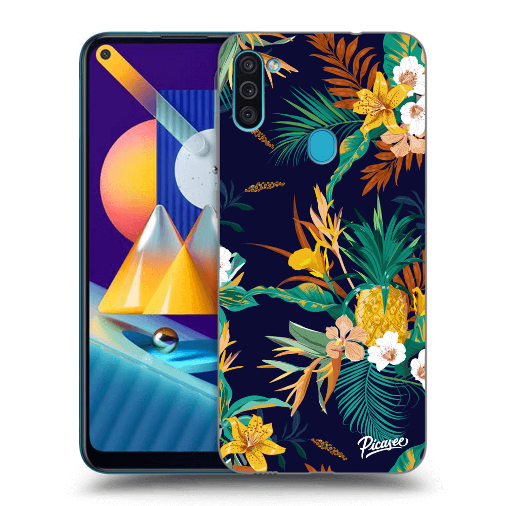 Picasee silikónový prehľadný obal pre Samsung Galaxy M11 - Pineapple Color