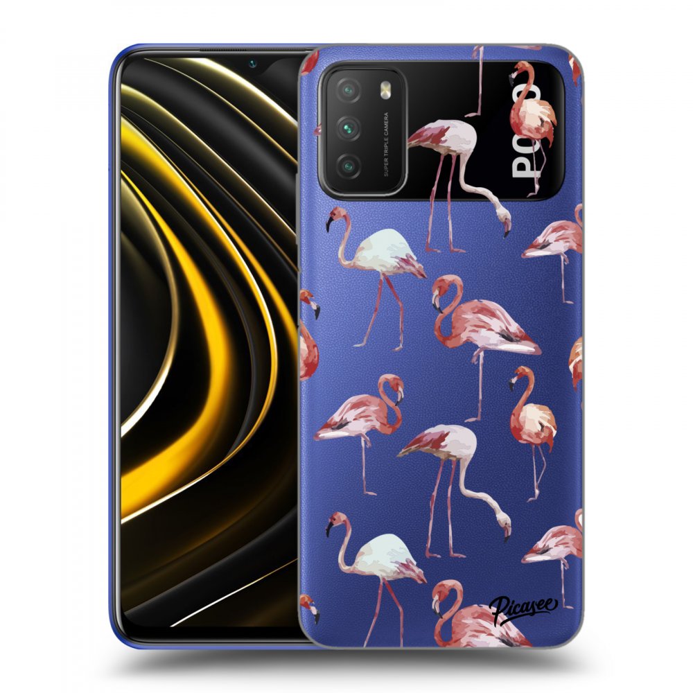 Picasee silikónový prehľadný obal pre Xiaomi Poco M3 - Flamingos