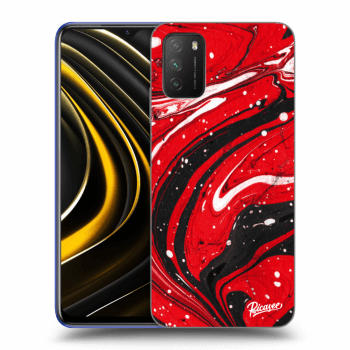 Picasee silikónový prehľadný obal pre Xiaomi Poco M3 - Red black