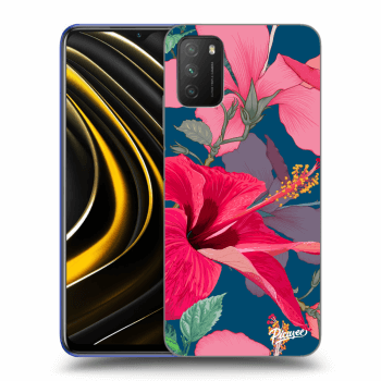 Picasee silikónový čierny obal pre Xiaomi Poco M3 - Hibiscus