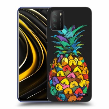 Picasee silikónový čierny obal pre Xiaomi Poco M3 - Pineapple