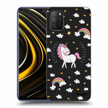 Picasee silikónový čierny obal pre Xiaomi Poco M3 - Unicorn star heaven