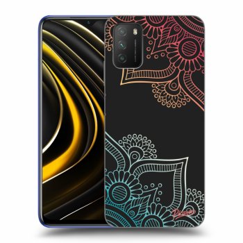 Picasee silikónový čierny obal pre Xiaomi Poco M3 - Flowers pattern