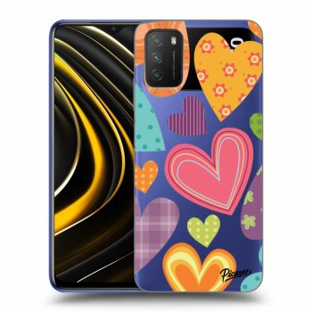Picasee silikónový prehľadný obal pre Xiaomi Poco M3 - Colored heart
