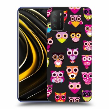 Picasee silikónový čierny obal pre Xiaomi Poco M3 - Owls