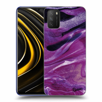 Picasee silikónový prehľadný obal pre Xiaomi Poco M3 - Purple glitter