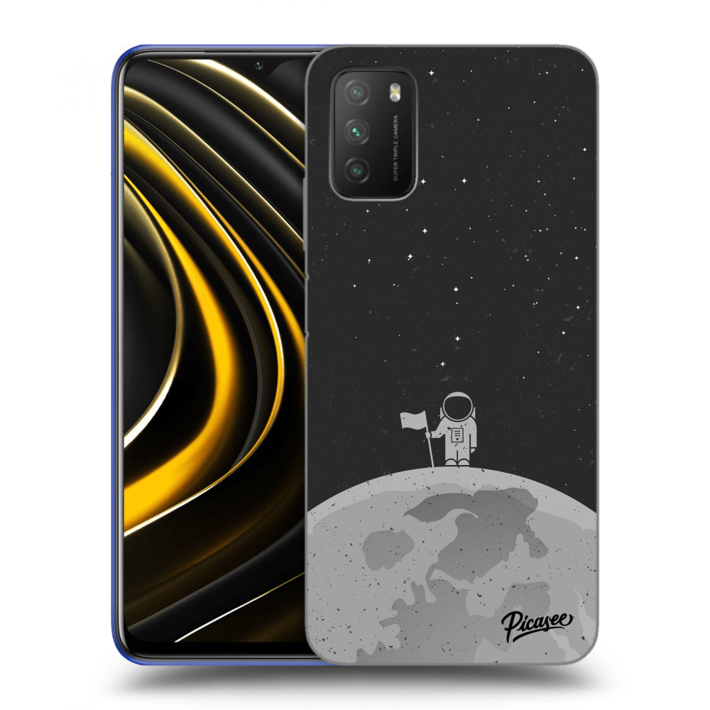 Picasee silikónový čierny obal pre Xiaomi Poco M3 - Astronaut