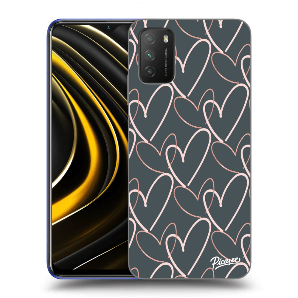Picasee silikónový čierny obal pre Xiaomi Poco M3 - Lots of love