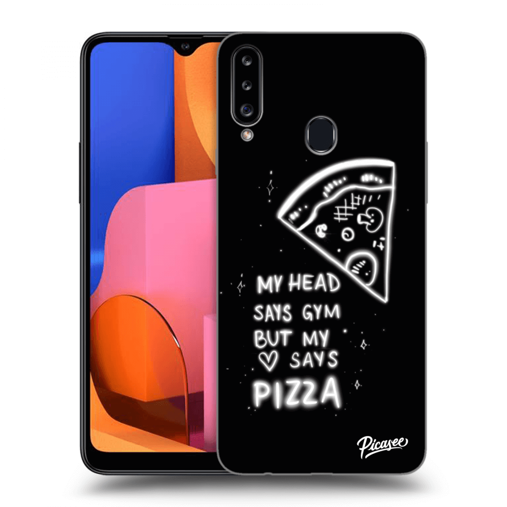 Picasee silikónový čierny obal pre Samsung Galaxy A20s - Pizza