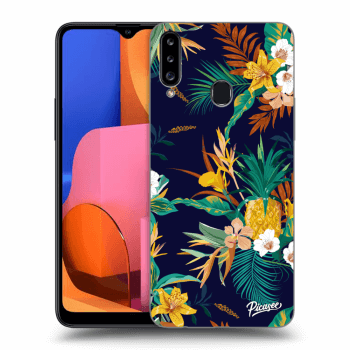 Picasee silikónový čierny obal pre Samsung Galaxy A20s - Pineapple Color
